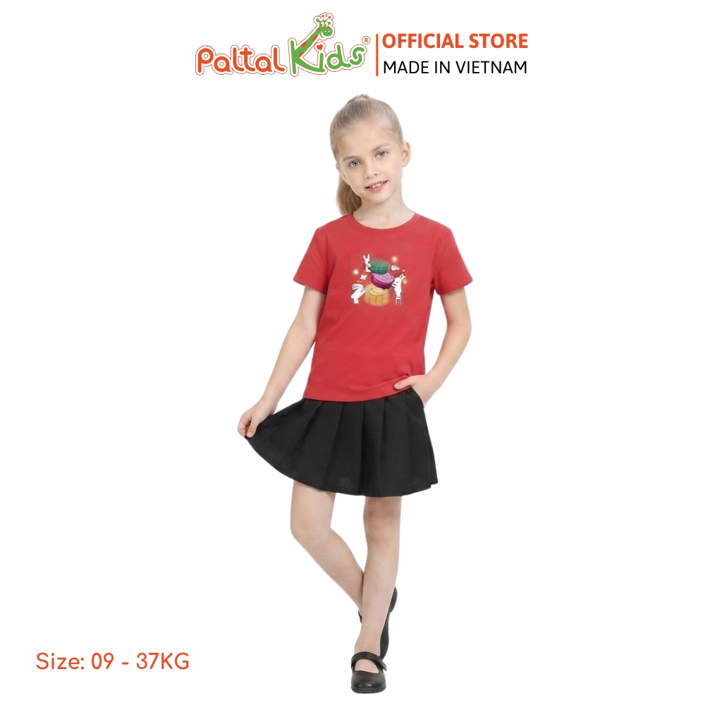 TRUNG THU 2024 - Áo Thun Cotton Mỹ Hình In Chú Thỏ Và Bánh Trung Thu Bé Cao Cấp - 020 1428