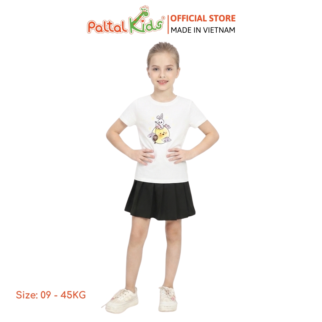 TRUNG THU 2024 - Áo Thun Cotton Mỹ Hình In Thỏ Ngọc Ngồi Cung Trăng Bé Gái Cao Cấp - 020 1429