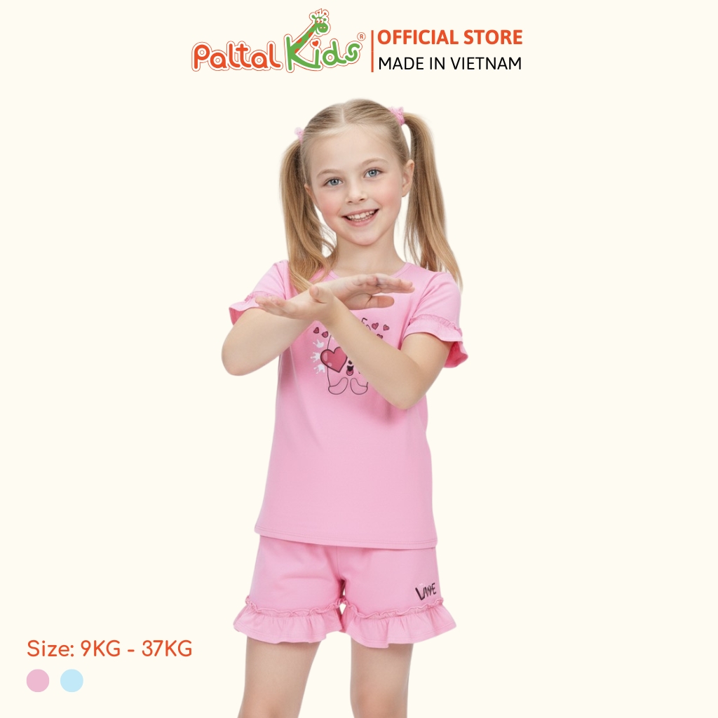 BST Mùa Xuân - Bộ Đùi Tay Ngắn Cotton Mỹ Bé Gái Cao Cấp - 025 2038