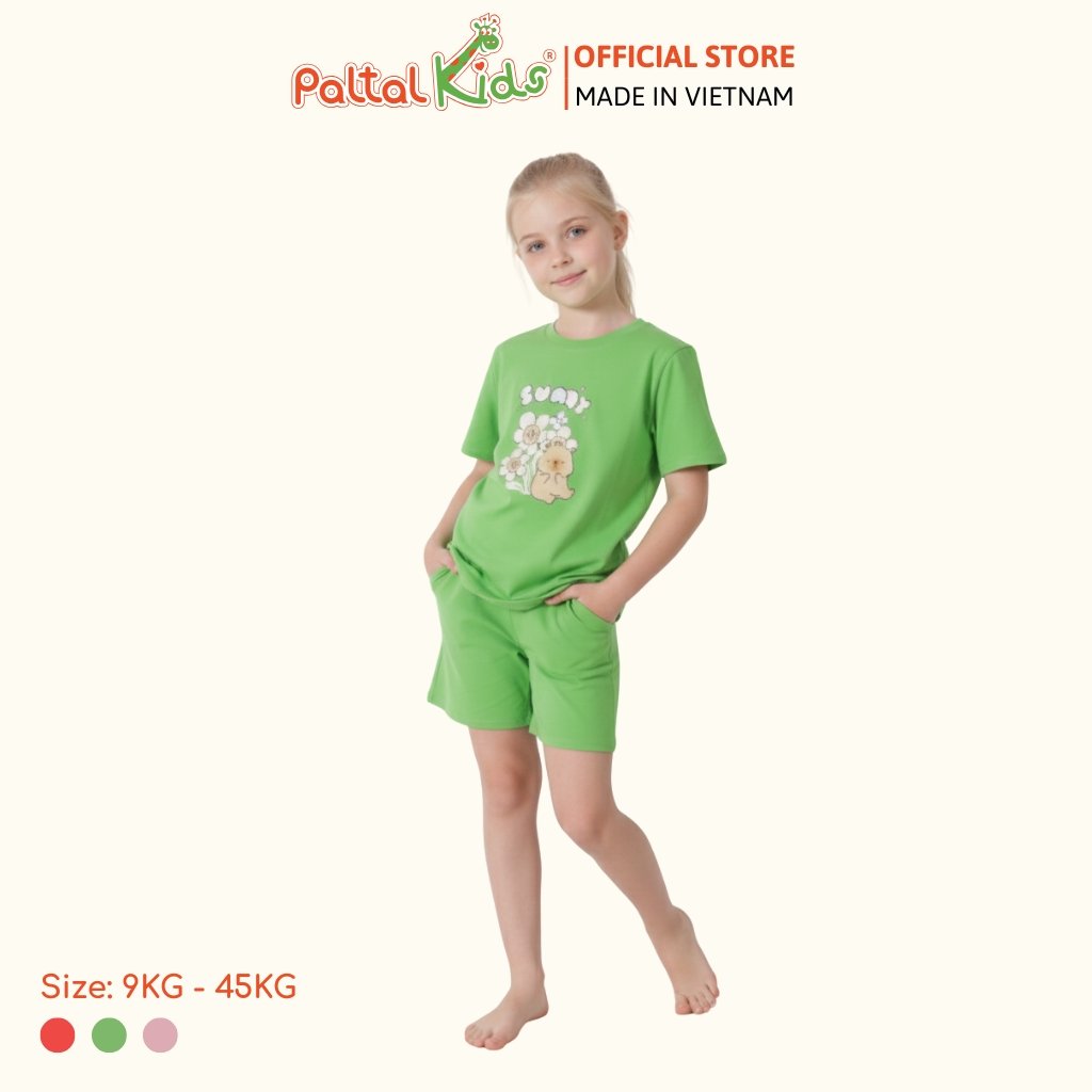 Đồ Bộ Đùi Form Rộng Hình In Capybara Cotton Mỹ Bé Gái Cao Cấp - 025 2159