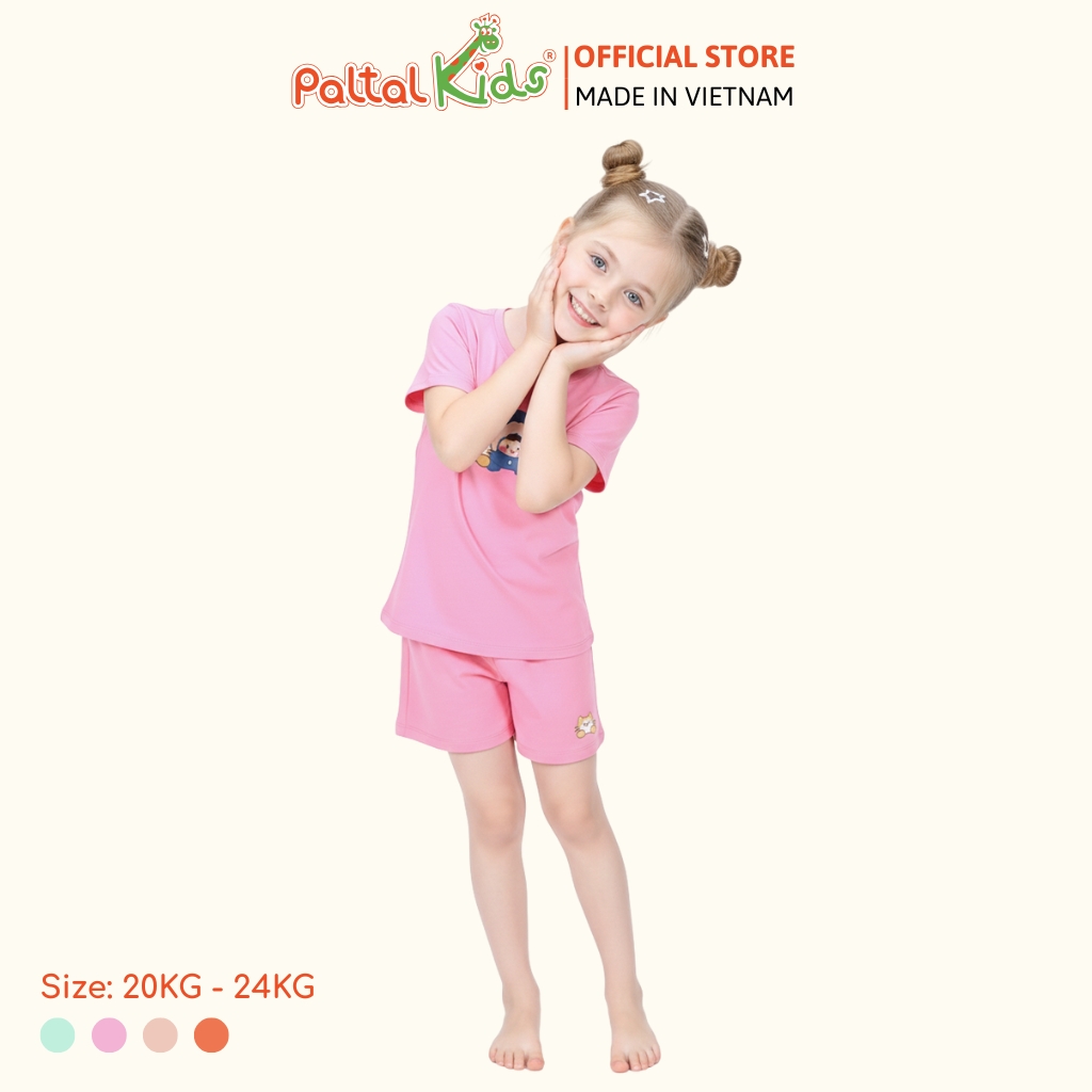 Đồ Bộ Đùi Cơ Bản Cotton Mỹ Bé Gái Cao Cấp - 025 5162 - Size 12