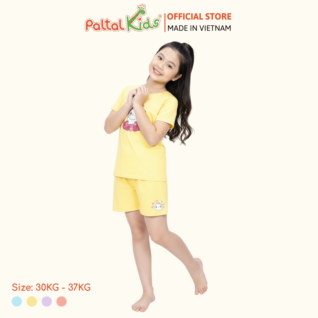 Đồ Bộ Đùi Cơ Bản Cotton Mỹ Bé Gái Cao Cấp - 025 5164 - Size 14