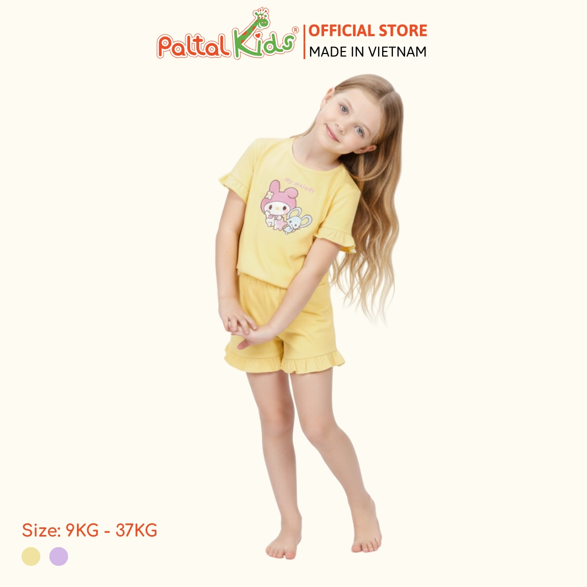 BST Mùa Xuân - Bộ Đùi Tay Ngắn Cotton Mỹ Bé Gái Cao Cấp - 025 5151