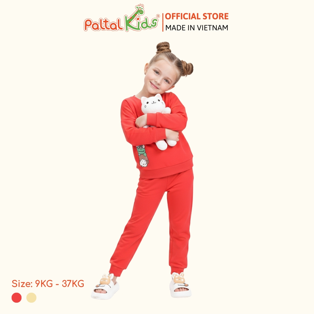 BST Mùa Đông - Đồ Bộ Tay Dài Cotton Mỹ Bé Gái Cao Cấp - 023 6019