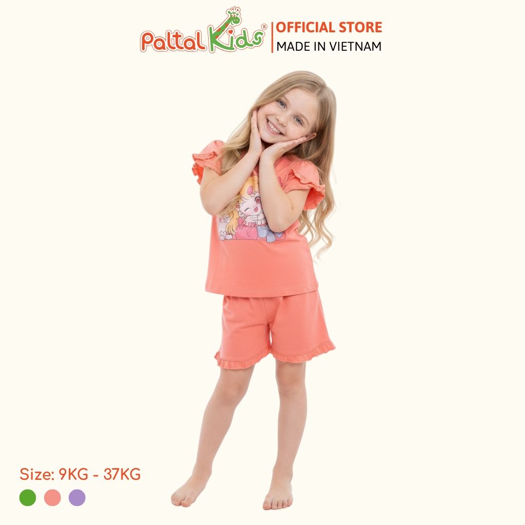 BST Mùa Xuân - Bộ Đùi Tay Ngắn Cotton Mỹ Bé Gái Cao Cấp - 025 2153