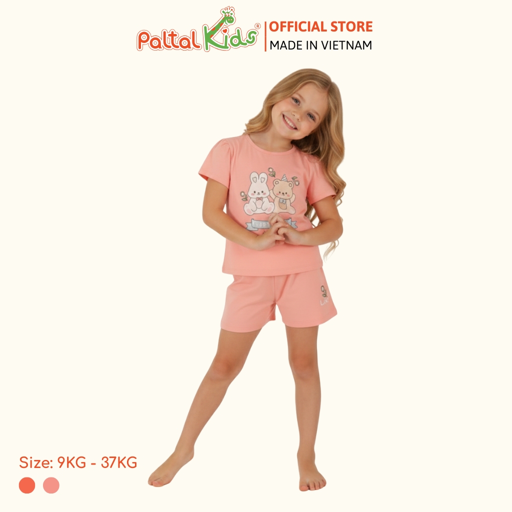 BST Mùa Xuân - Bộ Đùi Tay Ngắn Cotton Mỹ Bé Gái Cao Cấp - 025 2168