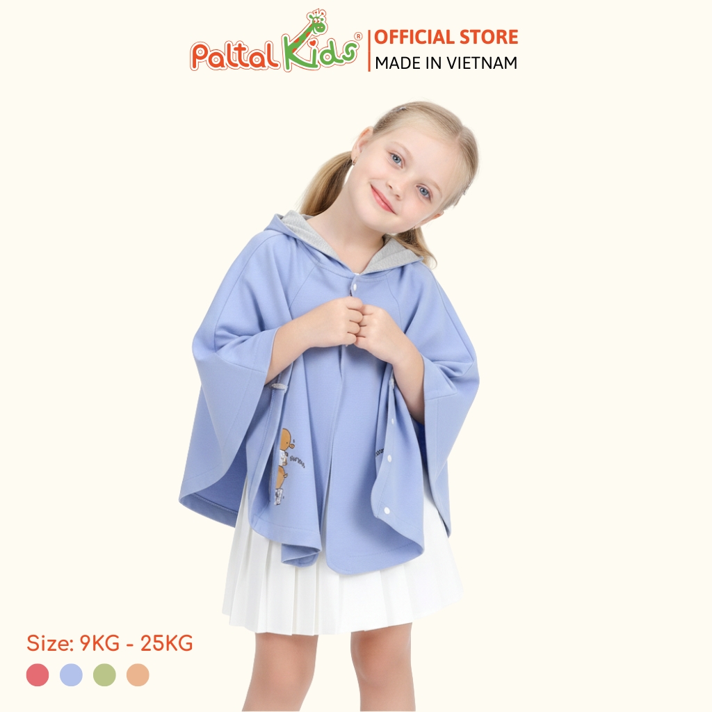 Áo Choàng Cánh Dơi Cotton Melan Bé Gái Cao Cấp - 191 4025