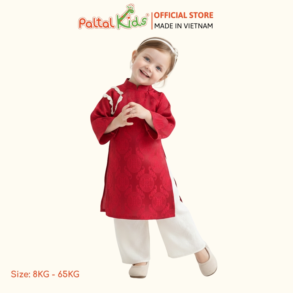 Set Áo Dài Gấm Mềm Cách Tân Bé Gái Cao Cấp - 533 6122