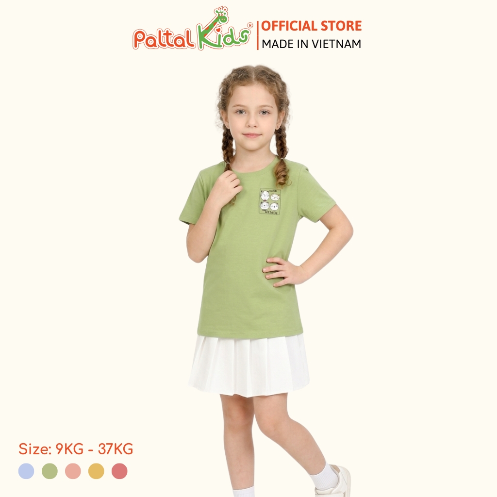 Áo Thun Cotton Melan 4 Chú Mèo Bé Gái Cao Cấp - 190 1409