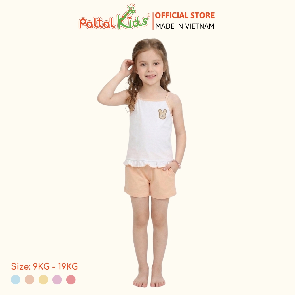Đồ Bộ Đùi 2 Dây Lai Vạt Bèo Cotton Modal Bé Gái Cao Cấp - 205 7025