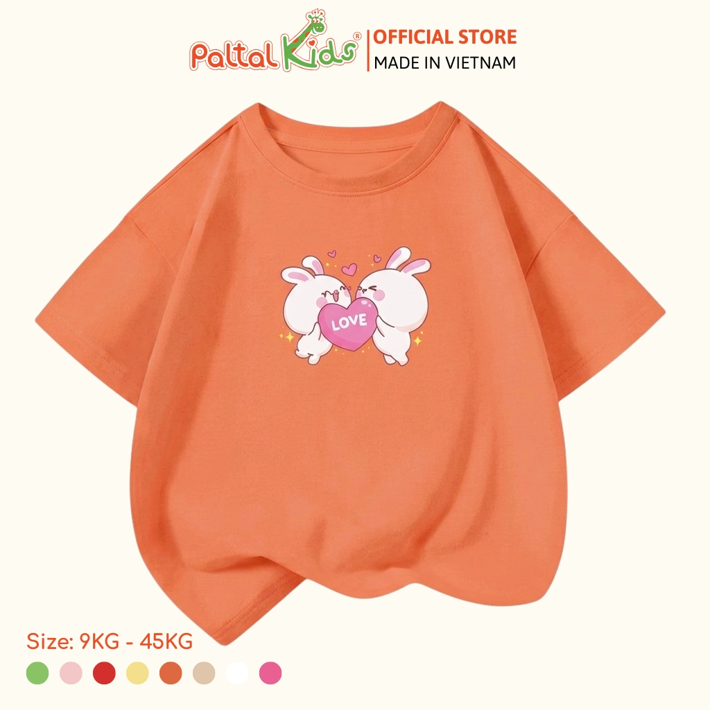 Áo Thun Cotton Mỹ Hình In Hai Chú Thỏ Bé Gái Cao Cấp - 020 1416