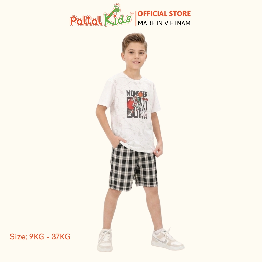 Quần Đùi Cotton Caro Có Dây Rút Bé Trai Cao Cấp - 118 8056