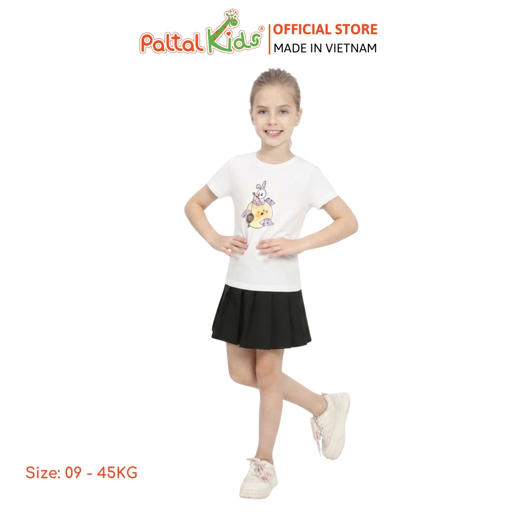 TRUNG THU 2024 - Áo Thun Cotton Mỹ Hình In Thỏ Ngọc Ngồi Cung Trăng Bé Gái Cao Cấp - 020 1429