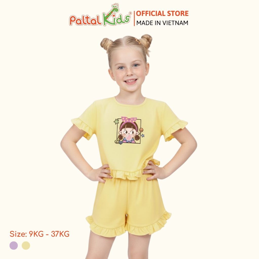 BST Mùa Xuân - Bộ Đùi Tay Ngắn Cotton Mỹ Bé Gái Cao Cấp - 025 2033