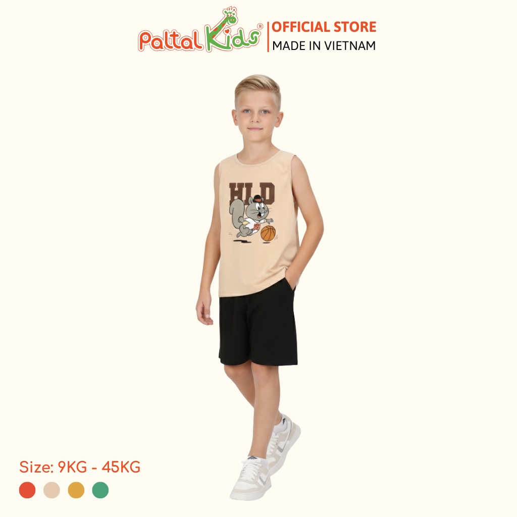 Đồ Bộ Đùi Sát Nách Hình In Nhiệt Cotton Borib Bé Trai Cao Cấp - 225 2126