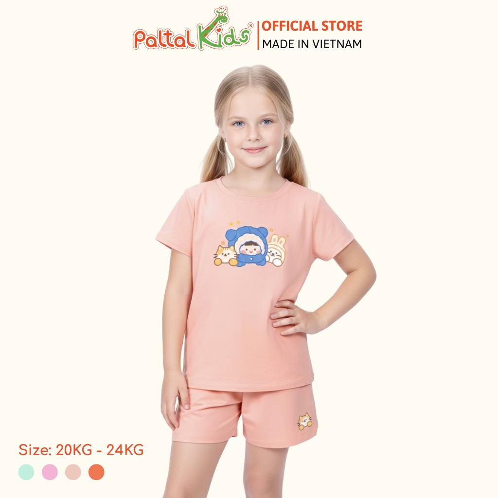 Đồ Bộ Đùi Cơ Bản Cotton Mỹ Bé Gái Cao Cấp - 025 5162 - Size 12