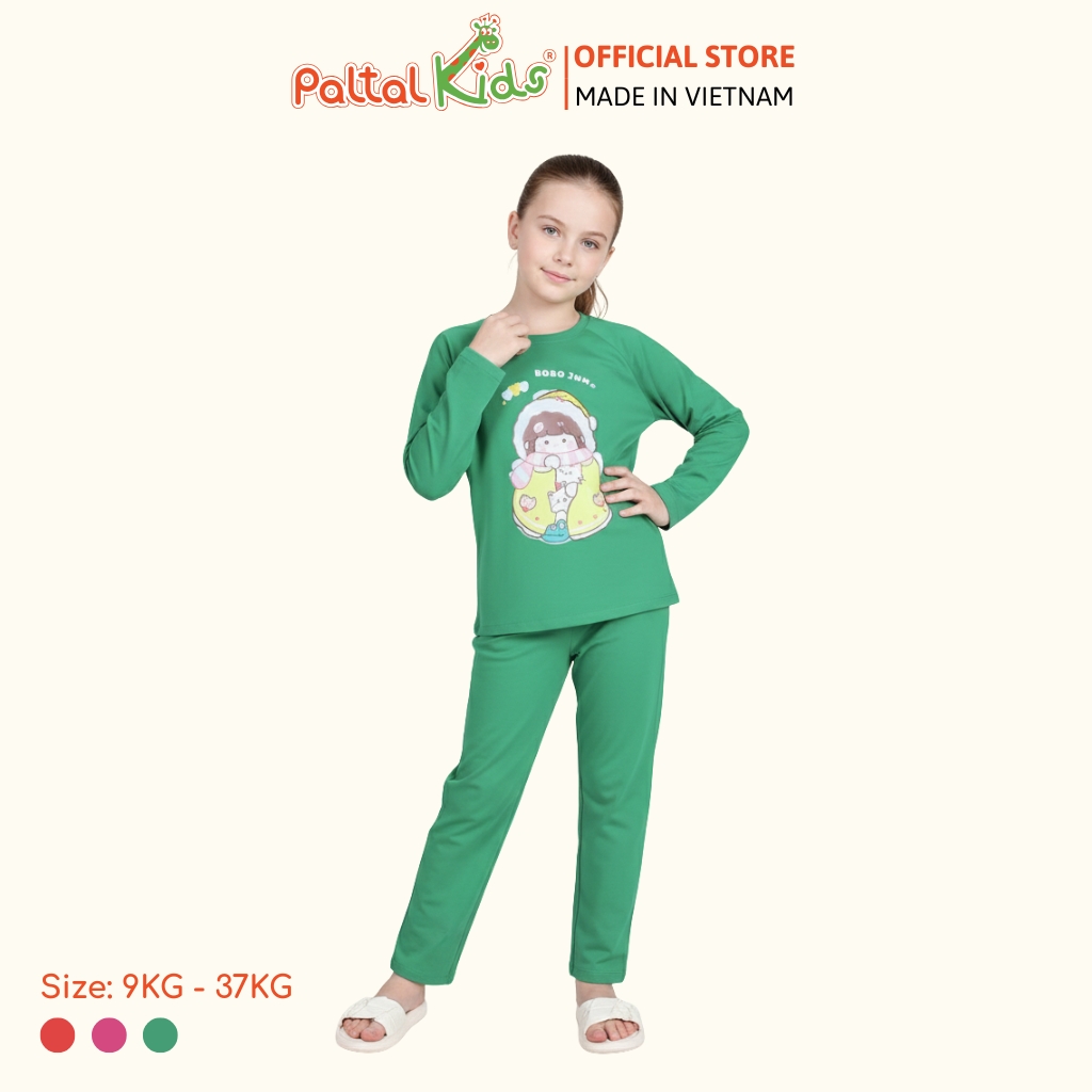 BST Mùa Đông - Đồ Bộ Tay Dài Cotton Mỹ Bé Gái Cao Cấp - 023 6021