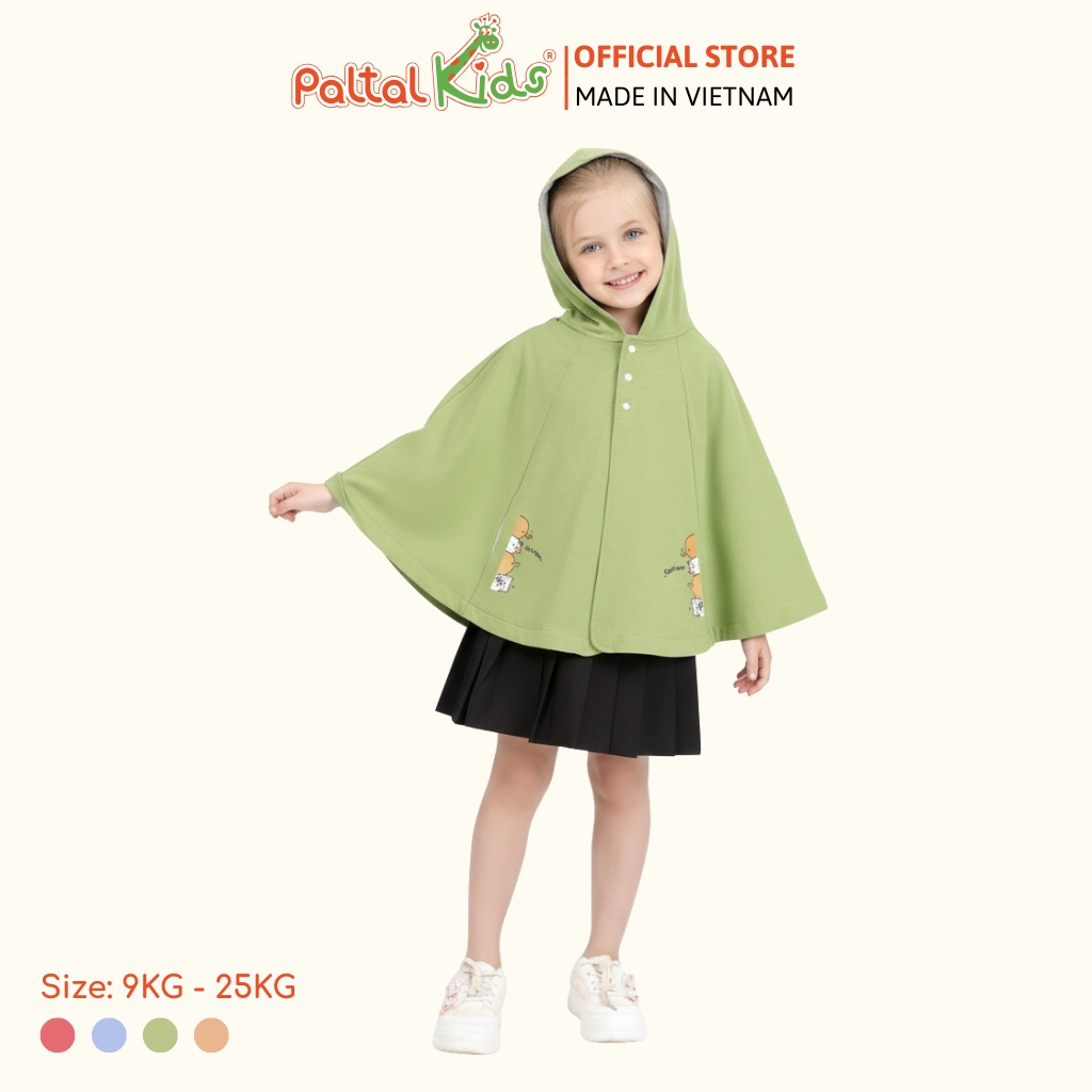 Áo Choàng Cánh Dơi Cotton Melan Bé Gái Cao Cấp - 191 4025