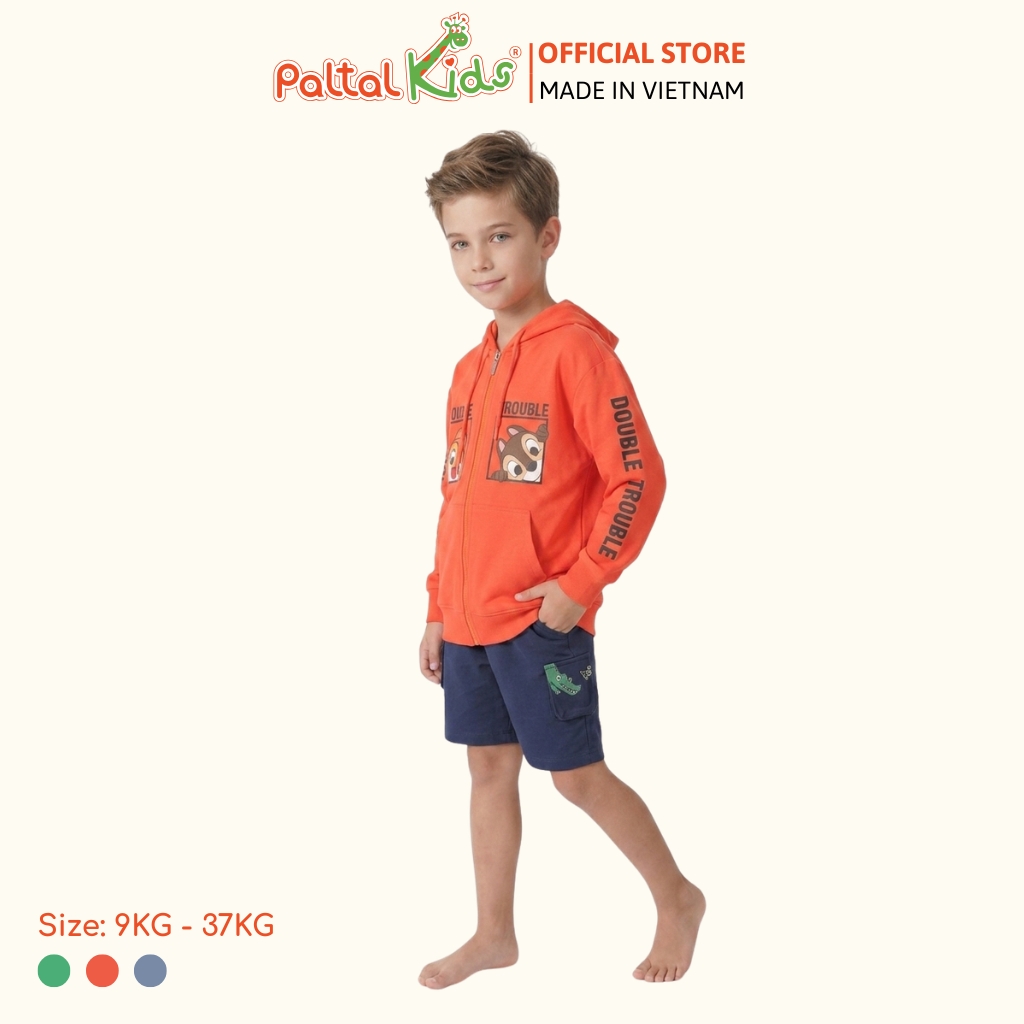 Áo Khoác Cotton TC Chống Nắng Hình In Sóc Chuột Bé Trai Cao Cấp - 431 4024