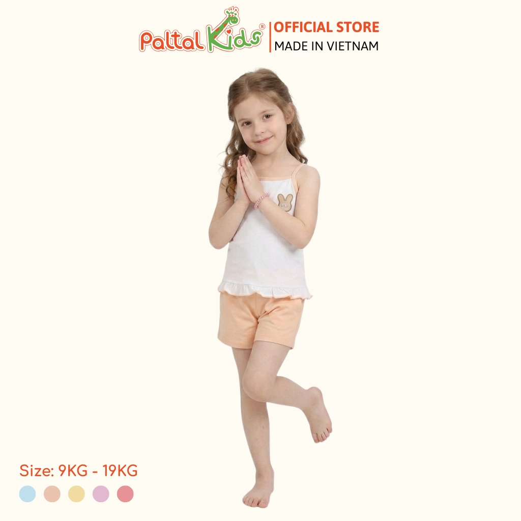 Đồ Bộ Đùi 2 Dây Lai Vạt Bèo Cotton Modal Bé Gái Cao Cấp - 205 7025