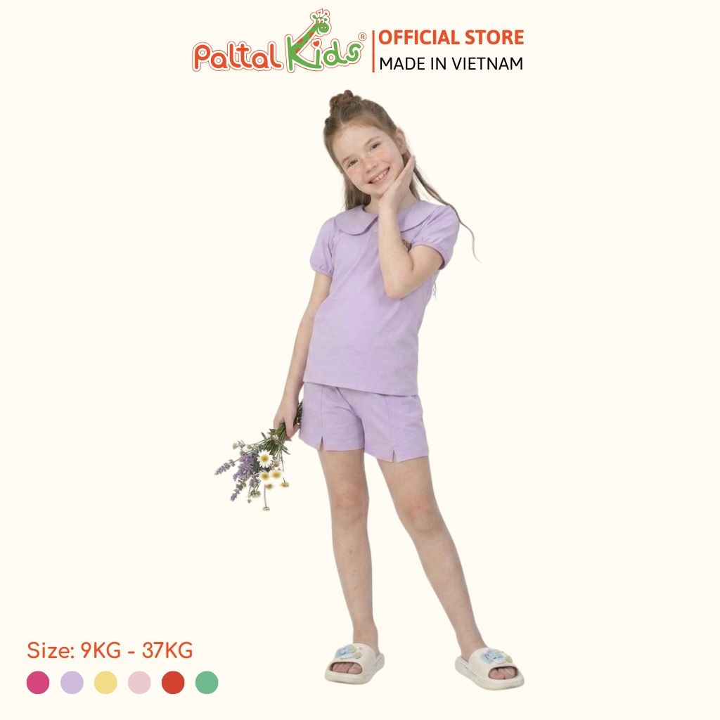Đồ Bộ Đùi Tay Phồng Cotton Mỹ Hình In Cô Gái Xinh Xắn Bé Gái Cao Cấp - 025 2136