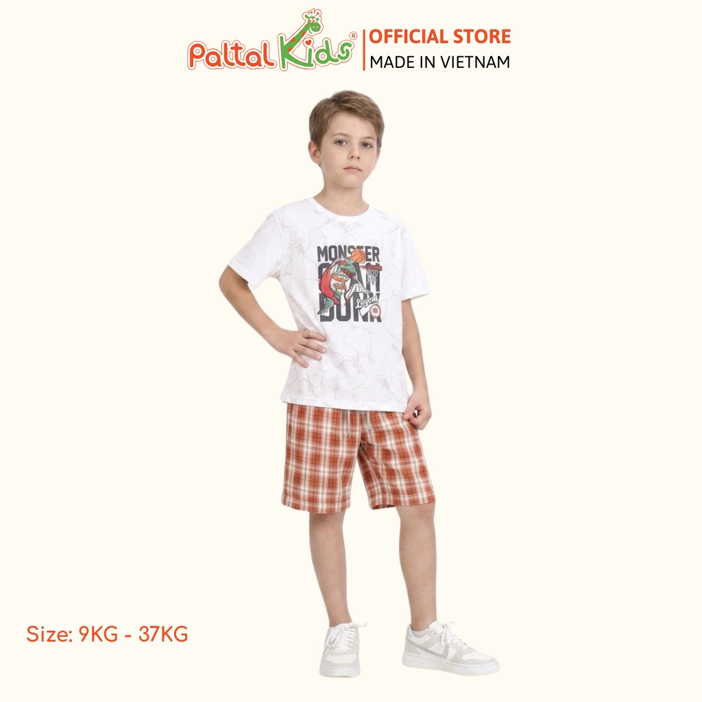 Quần Đùi Cotton Caro Có Dây Rút Bé Trai Cao Cấp - 118 8056