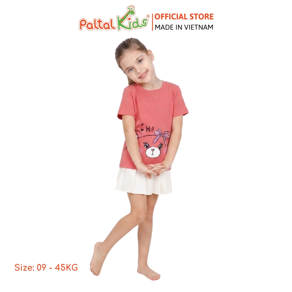 Áo Thun Cotton Melan Hình In Gấu Bé Gái Cao Cấp - 190 1410