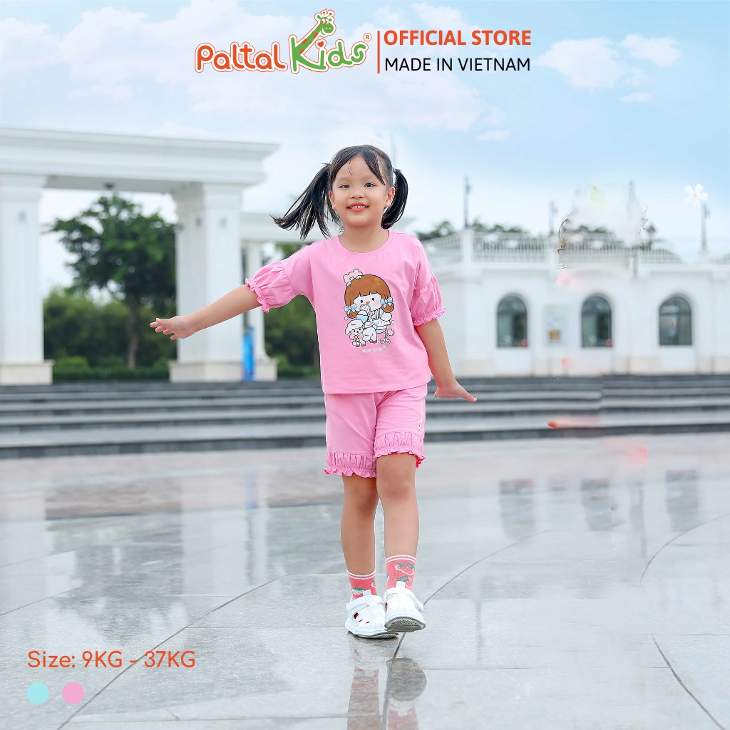 BST Mùa Thu - Bộ Đùi Tay Lỡ Cotton Mỹ Bé Gái Cao Cấp - 025 5197