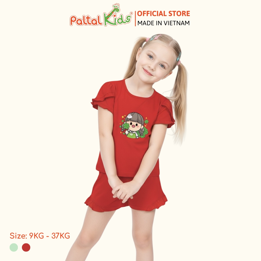 BST Mùa Xuân - Bộ Đùi Tay Ngắn Cotton Mỹ Bé Gái Cao Cấp - 025 2027