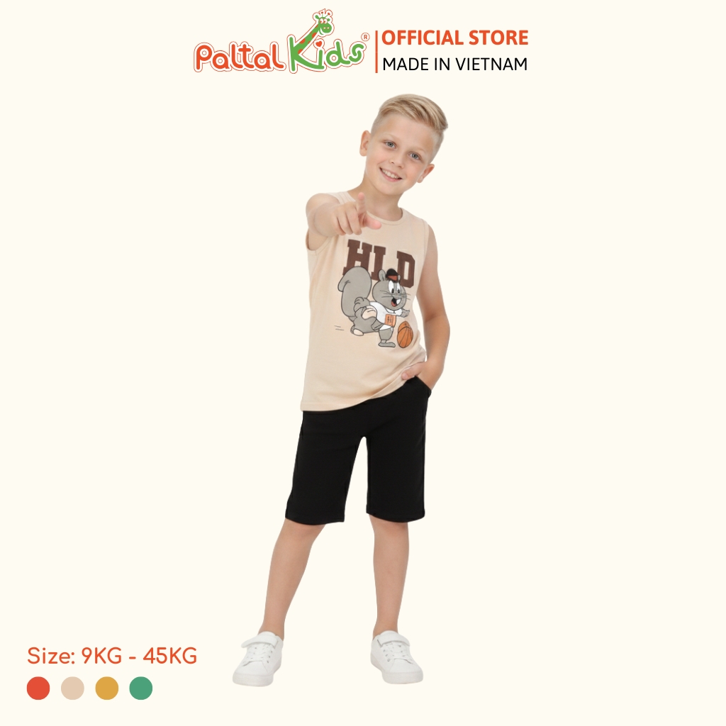 Đồ Bộ Đùi Sát Nách Hình In Nhiệt Cotton Borib Bé Trai Cao Cấp - 225 2126