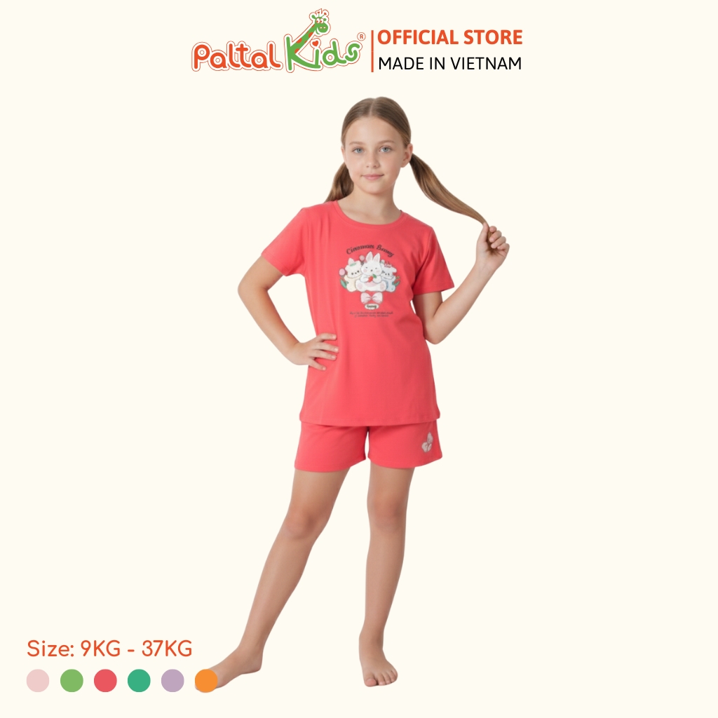 Đồ Bộ Đùi Hình In 3 Chú Thỏ Cotton Mỹ Bé Gái Cao Cấp - 025 2160