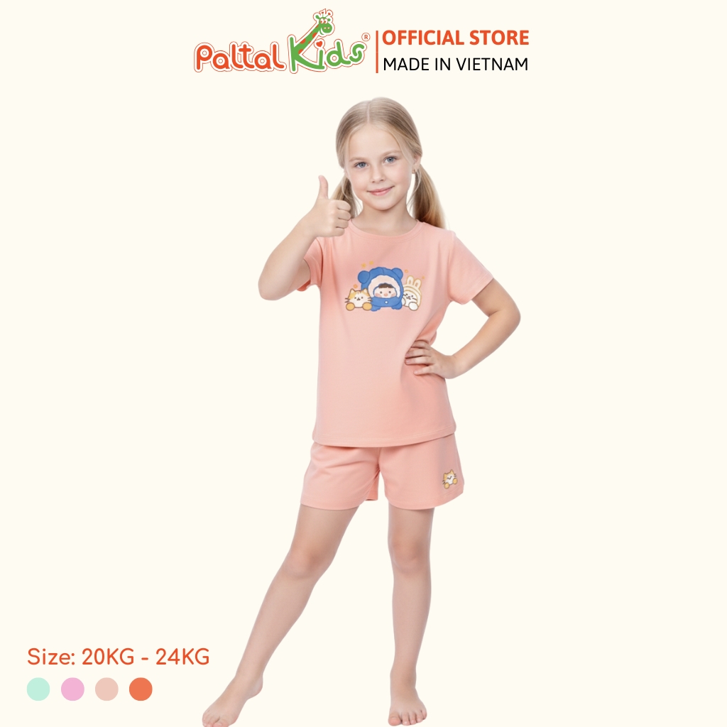 Đồ Bộ Đùi Cơ Bản Cotton Mỹ Bé Gái Cao Cấp - 025 5162 - Size 12