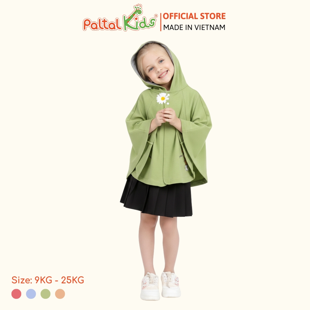 Áo Choàng Cánh Dơi Cotton Melan Bé Gái Cao Cấp - 191 4025