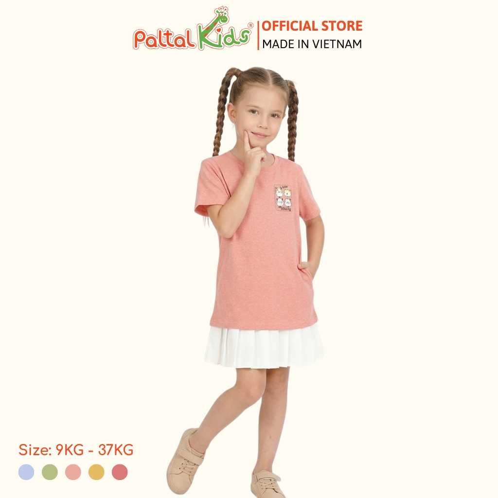 Áo Thun Cotton Melan 4 Chú Mèo Bé Gái Cao Cấp - 190 1409