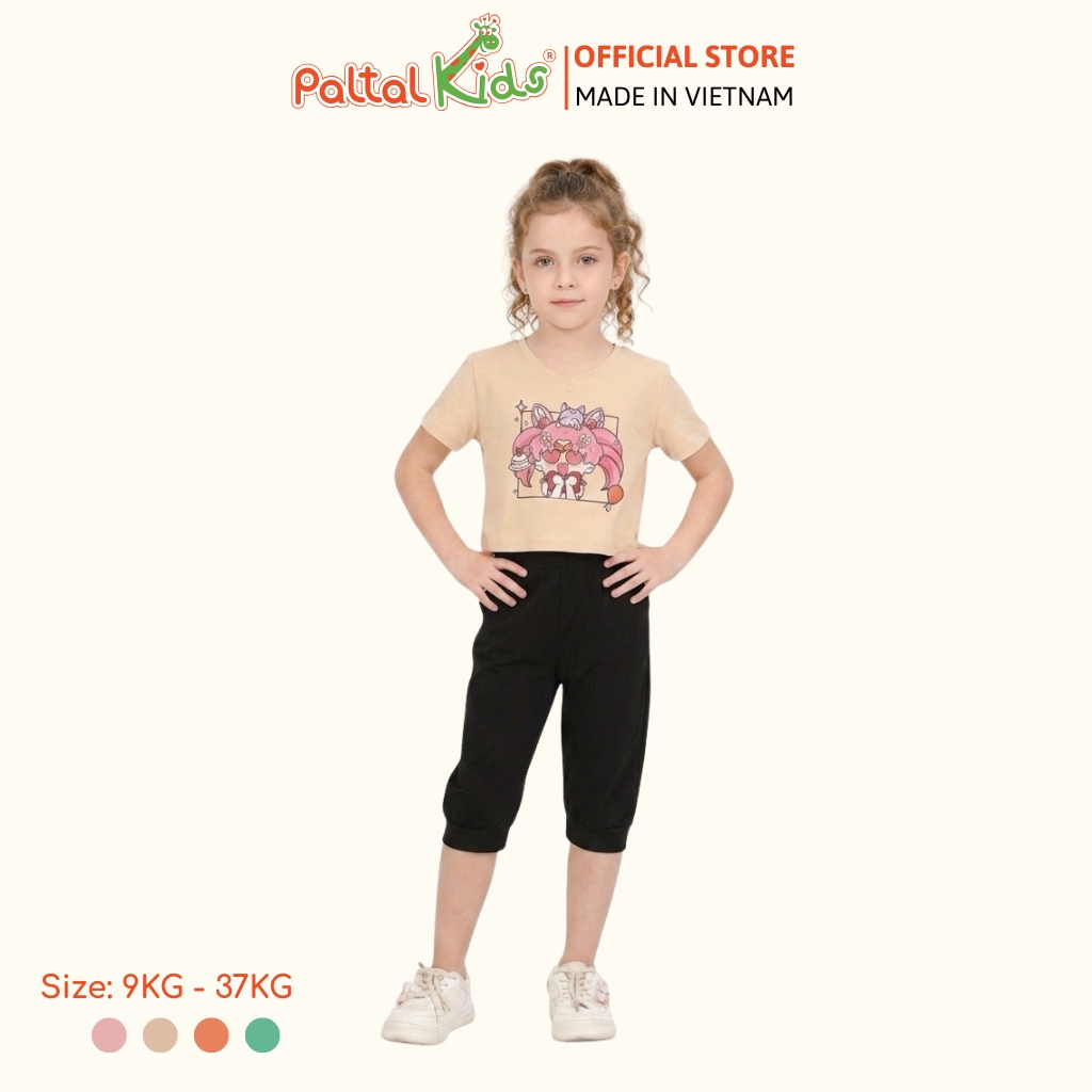 Đồ Bộ Lửng Hình In Chibi Usa - Sailor Moon Cotton Borib Bé Gái Cao Cấp - 224 7023