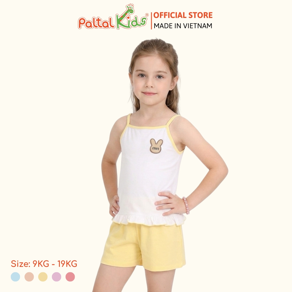 Đồ Bộ Đùi 2 Dây Lai Vạt Bèo Cotton Modal Bé Gái Cao Cấp - 205 7025