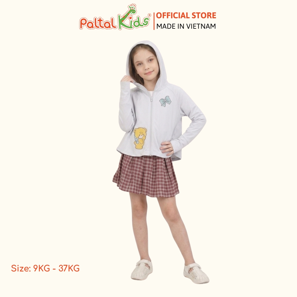 Áo Khoác Croptop Poly Chống Nắng Hình In Gấu Vàng Bé Gái Cao Cấp - 311 4034