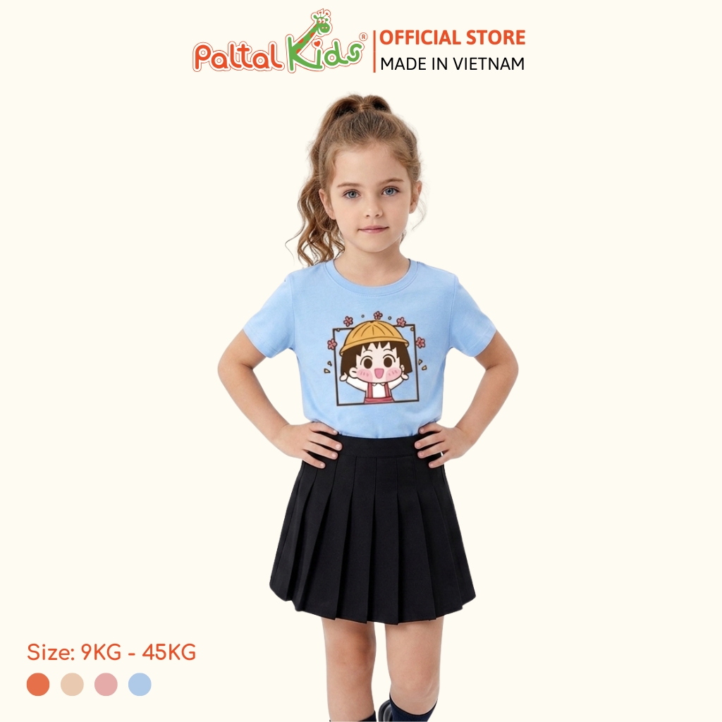 Áo Thun Croptop Cổ Tròn Hình In Bé Gái Cotton Borib Bé Gái Cao Cấp - 220 1407