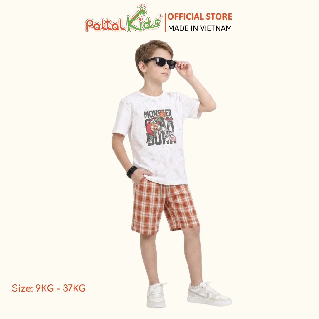 Quần Đùi Cotton Caro Có Dây Rút Bé Trai Cao Cấp - 118 8056