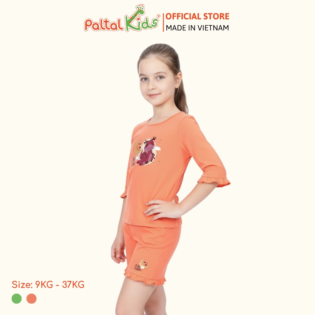 BST Mùa Thu - Bộ Đùi Tay Lỡ Cotton Mỹ Bé Gái Cao Cấp - 025 2073