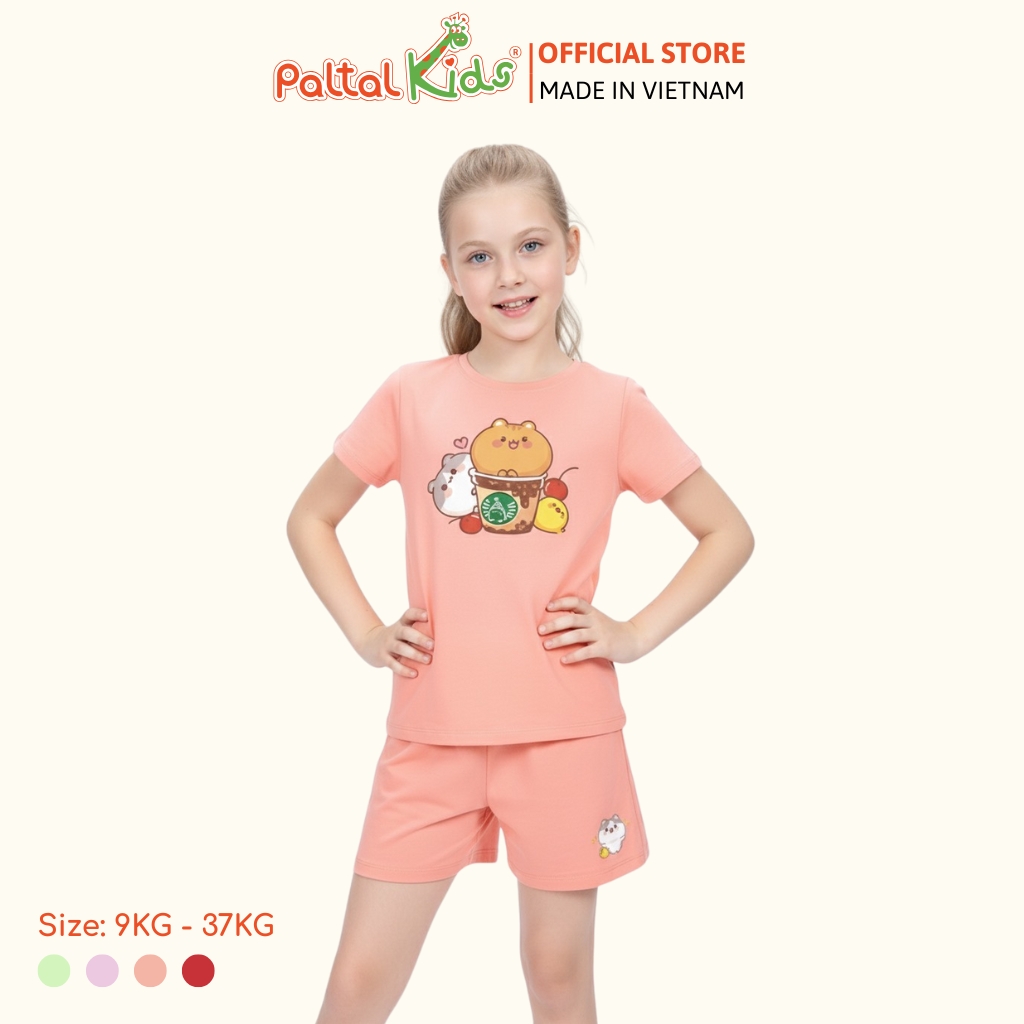 Đồ Bộ Đùi Cơ Bản Cotton Mỹ Bé Gái Cao Cấp - 025 5160 - Size 10