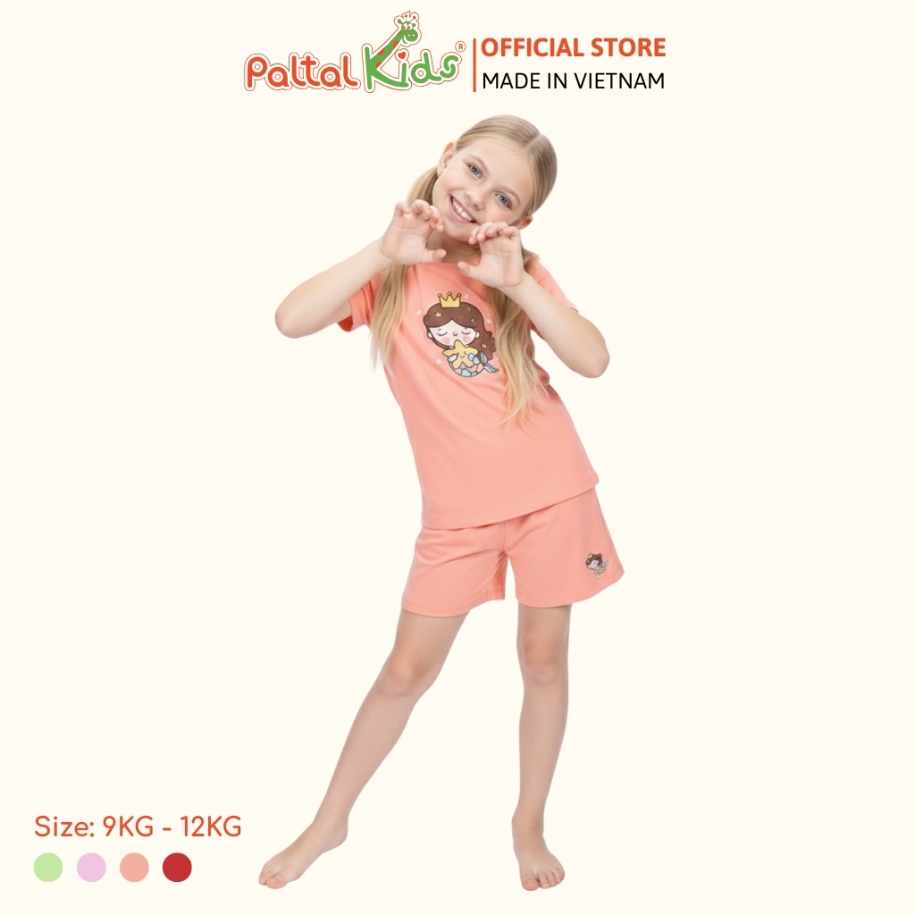 Đồ Bộ Đùi Cơ Bản Cotton Mỹ Bé Gái Cao Cấp - 025 5159 - Size 9