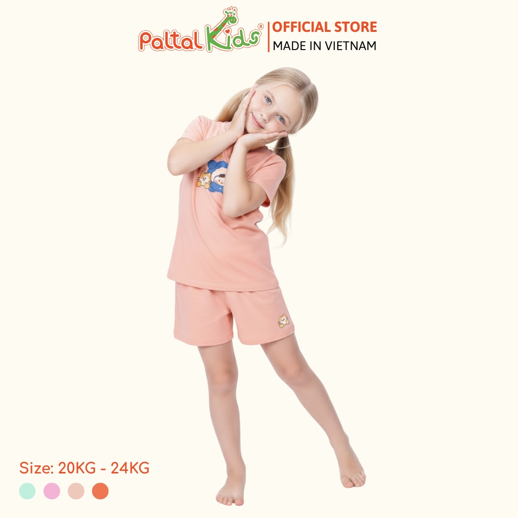 Đồ Bộ Đùi Cơ Bản Cotton Mỹ Bé Gái Cao Cấp - 025 5162 - Size 12