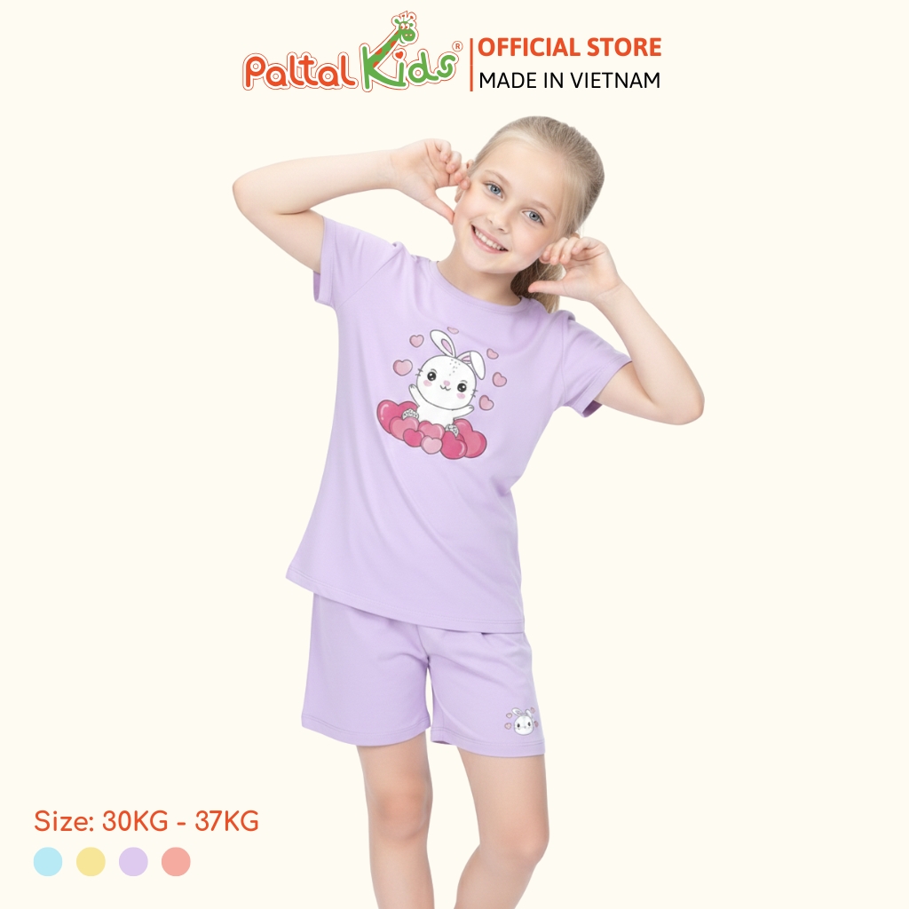 Đồ Bộ Đùi Cơ Bản Cotton Mỹ Bé Gái Cao Cấp - 025 5164 - Size 14