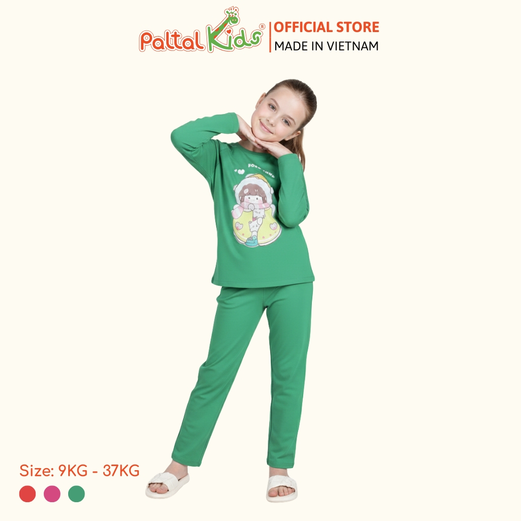 BST Mùa Đông - Đồ Bộ Tay Dài Cotton Mỹ Bé Gái Cao Cấp - 023 6021