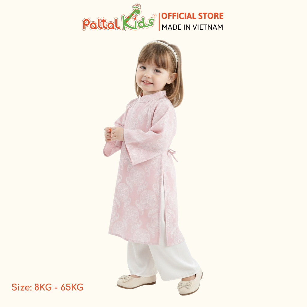 Set Áo Dài Gấm Mềm Cách Tân Bé Gái Cao Cấp - 533 6122