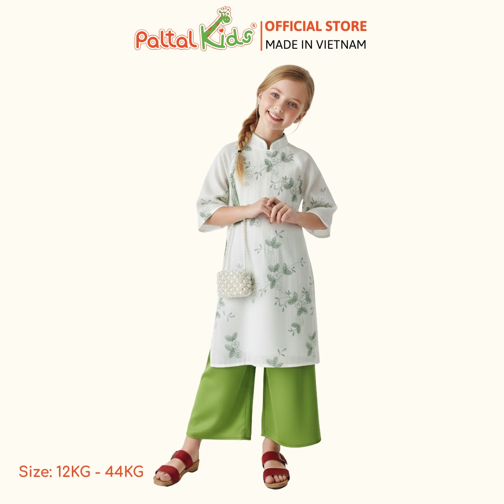 Set Áo Dài Voan Thêu Hoa Cách Tân Bé Gái Cao Cấp - 533 6125