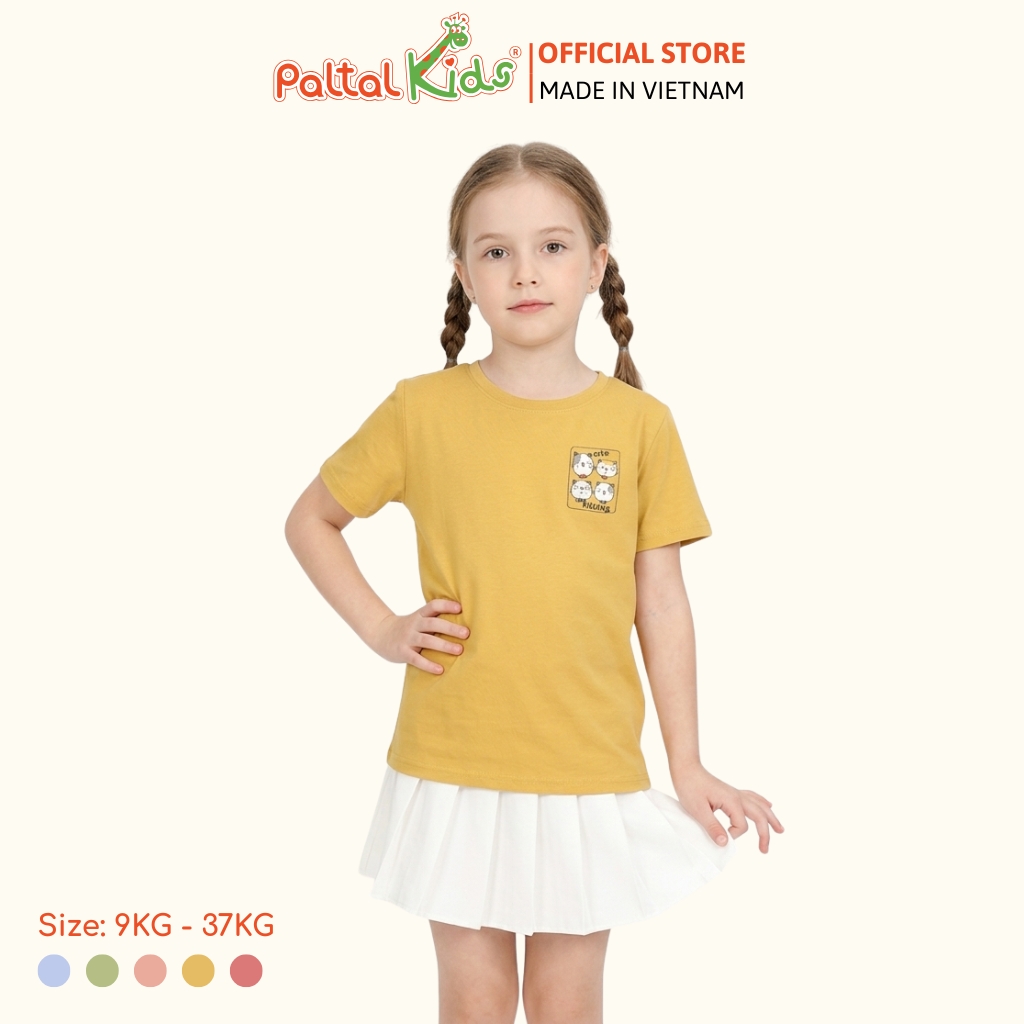 Áo Thun Cotton Melan 4 Chú Mèo Bé Gái Cao Cấp - 190 1409