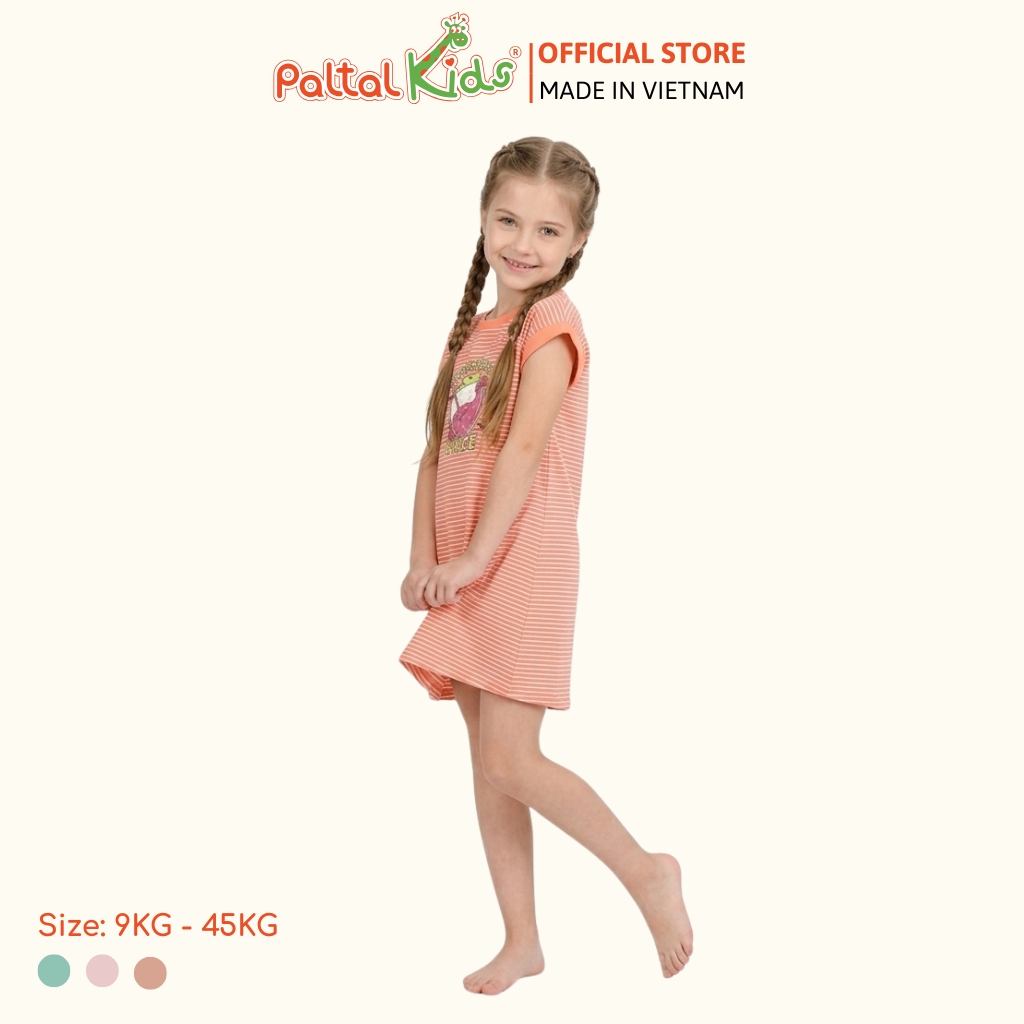 Đầm Dáng A Cánh Dơi Cotton Mỹ Hình In Mùa Hè Bé Gái Cao Cấp - 02C 8025