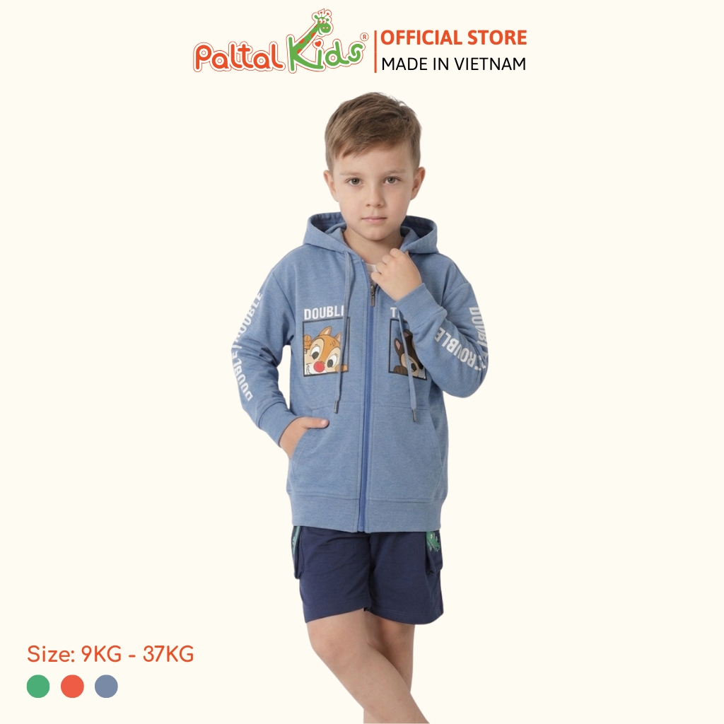 Áo Khoác Cotton TC Chống Nắng Hình In Sóc Chuột Bé Trai Cao Cấp - 431 4024